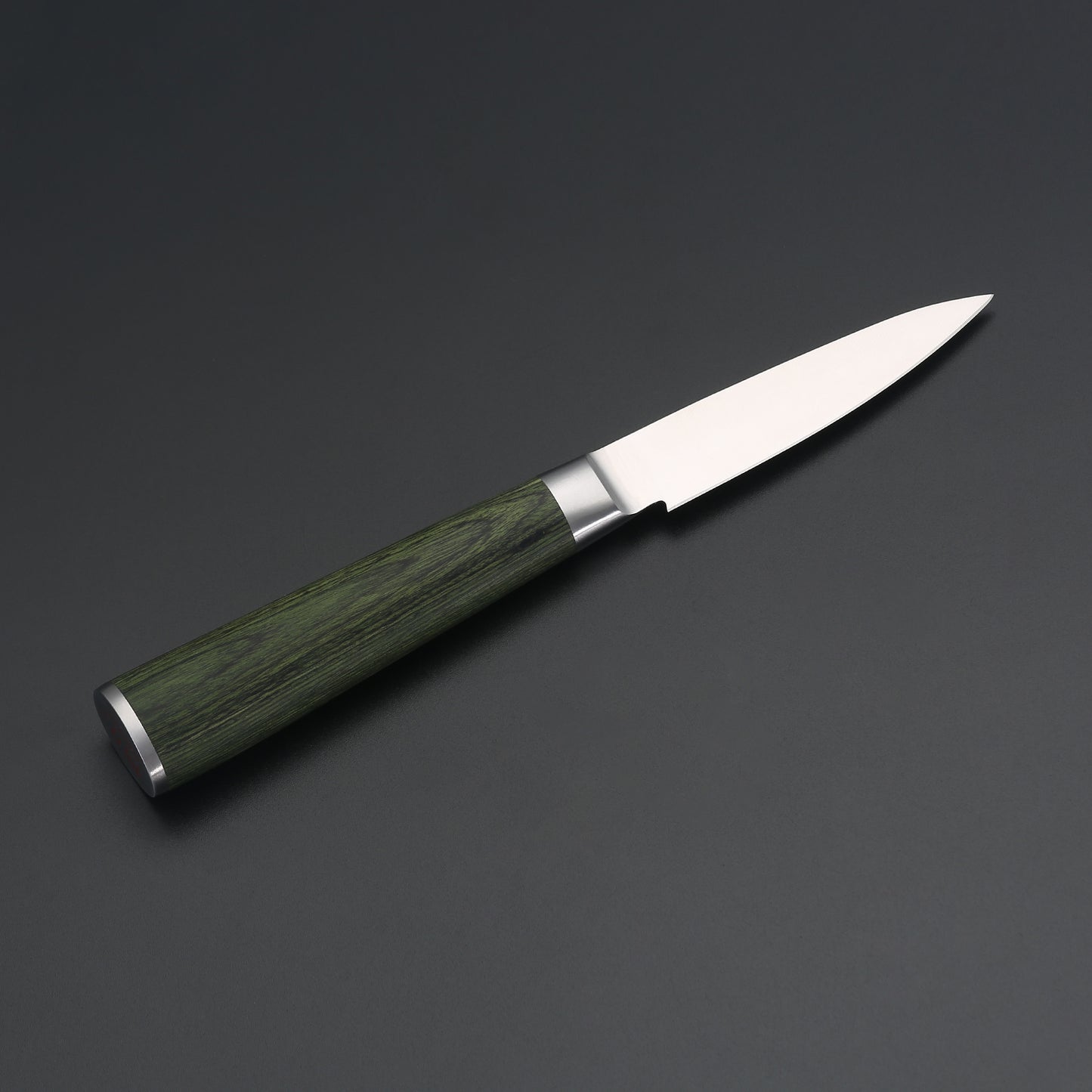Miyazaki Kodawari Schälmesser 3.5 inch, Griff aus Pakkaholz grün