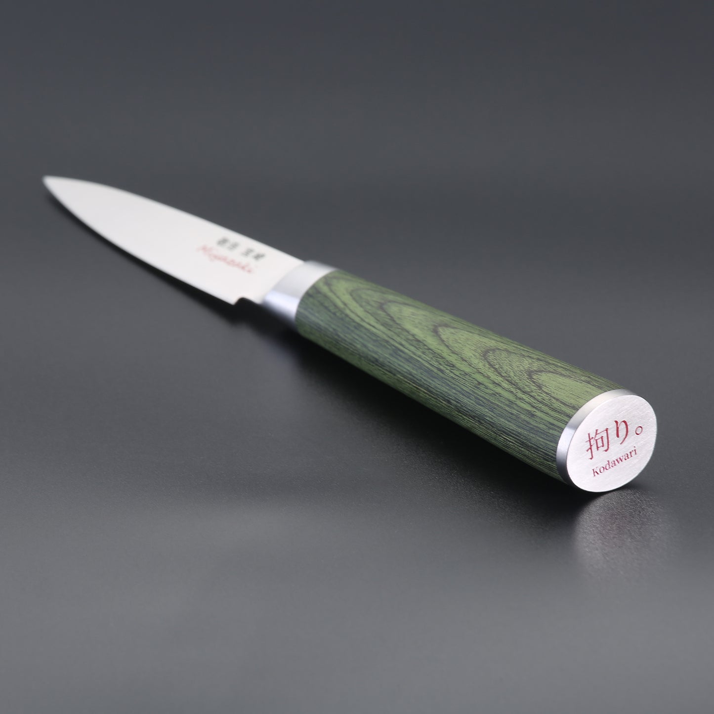 Miyazaki Kodawari Schälmesser 3.5 inch, Griff aus Pakkaholz grün