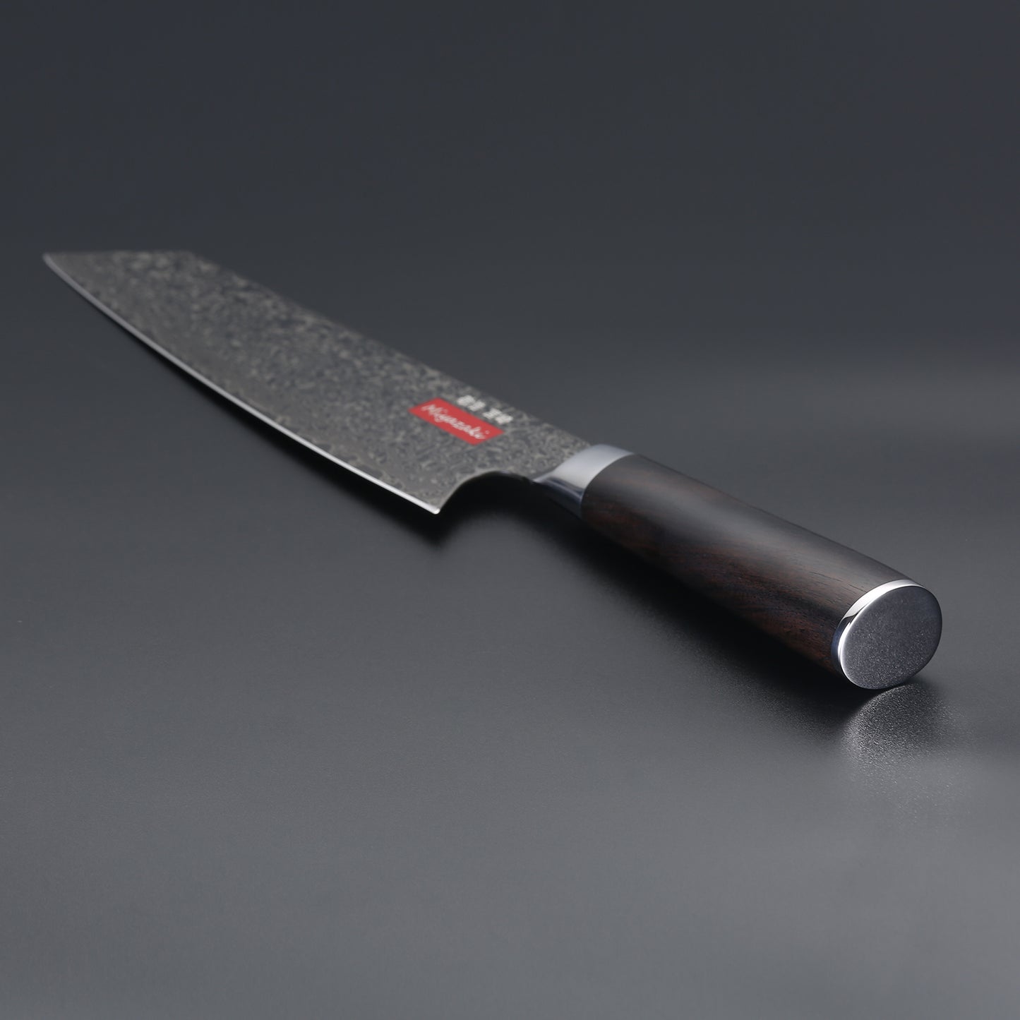 Takahiro Miyazaki Santokumesser 8 inch, VG-10 damast mit Griff aus Ebenholz