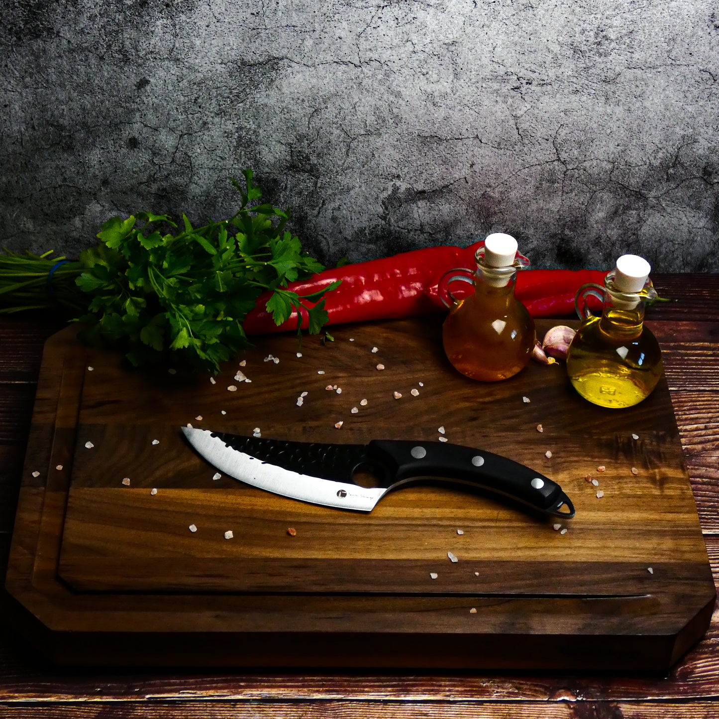 IZUMI ICHIAGO Outdoor Küchenmesser , Griff aus schwarzen Pakkaholz