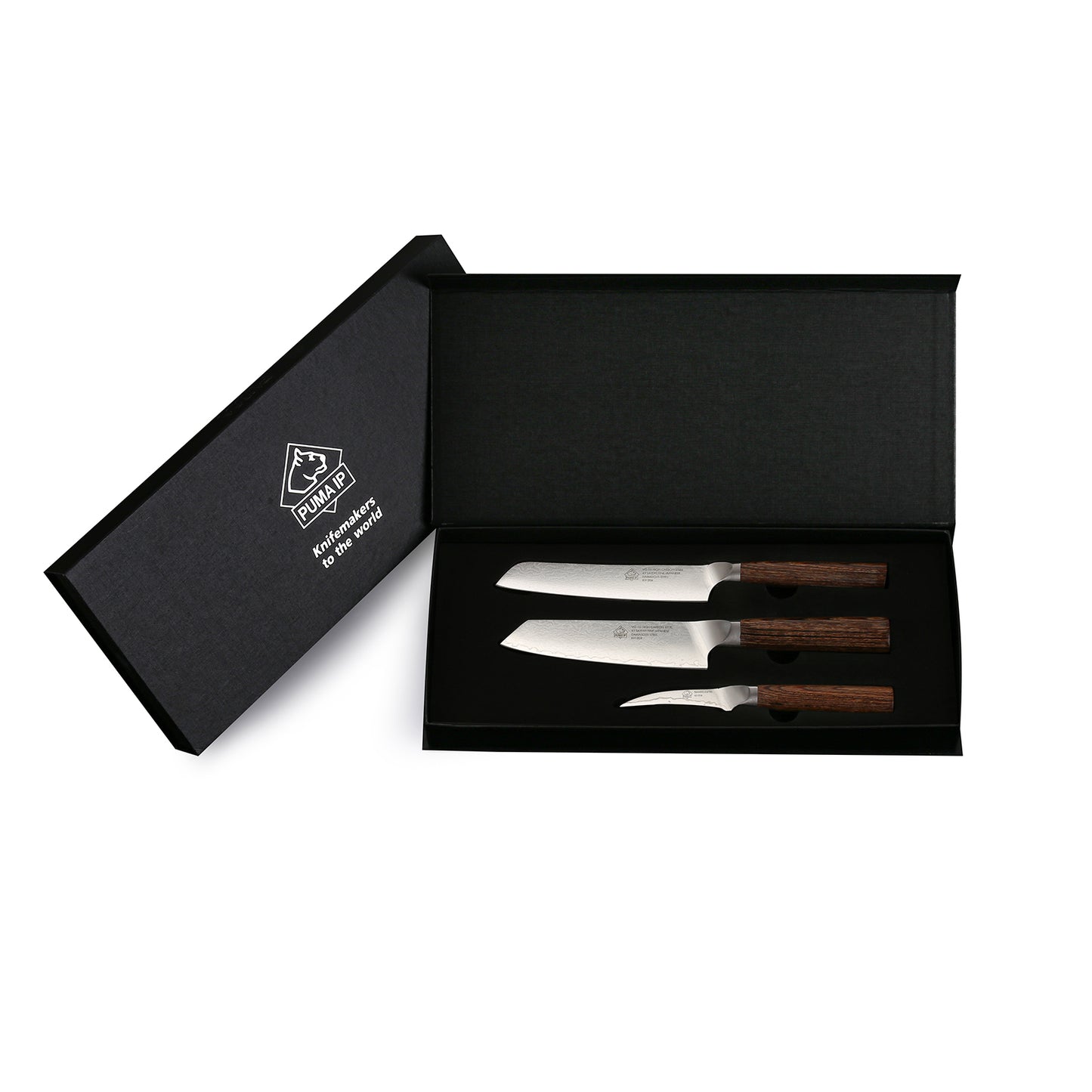 PUMA IP set of 3: small chef, santoku & curved paring knife
