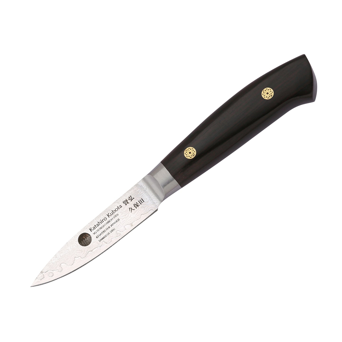 KATAHIRO KUBOTA Sense 3tlg. Santokumesser-set aus Damast und Ebenholzgriff