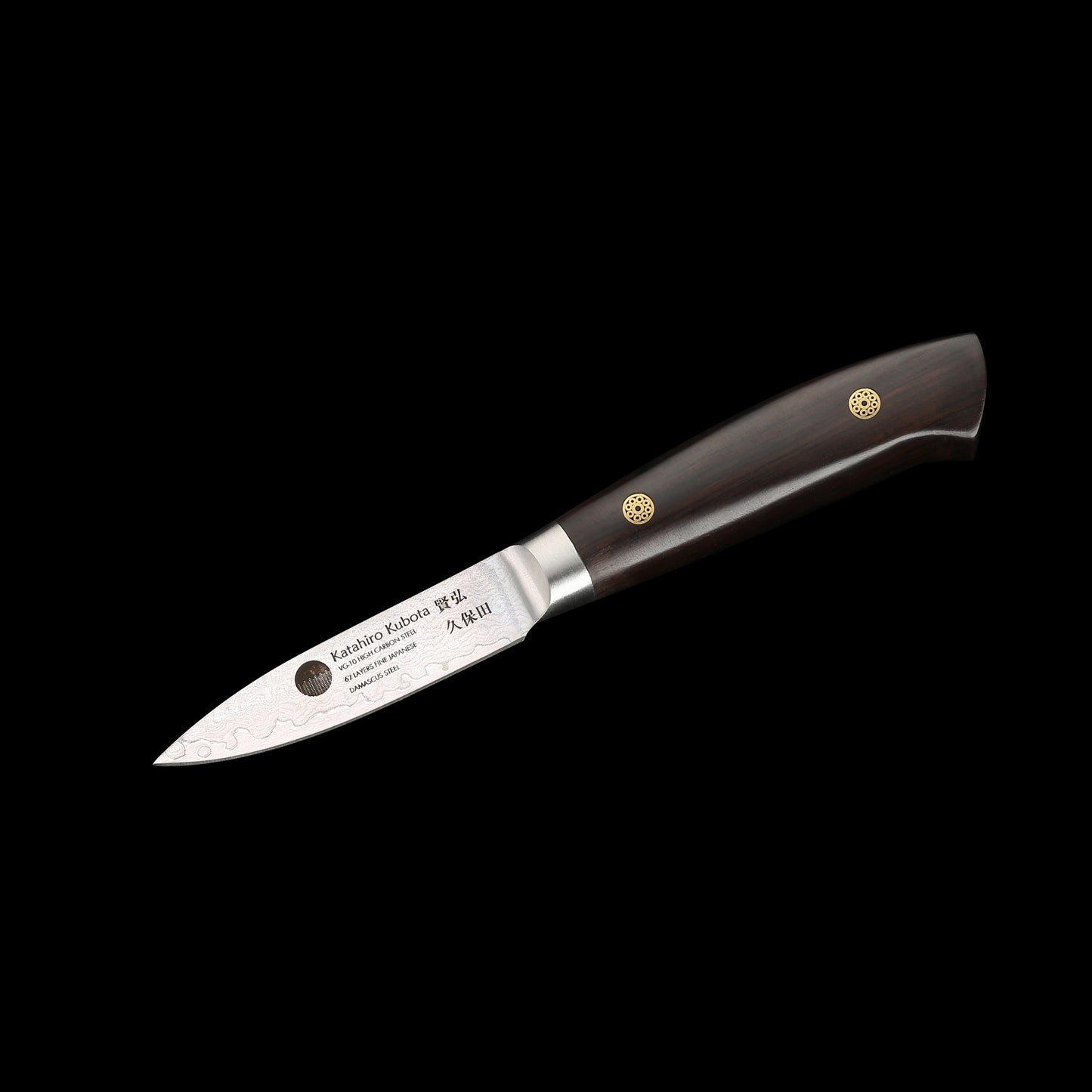 KATAHIRO KUBOTA Sense 3tlg. Santokumesser-set aus Damast und Ebenholzgriff