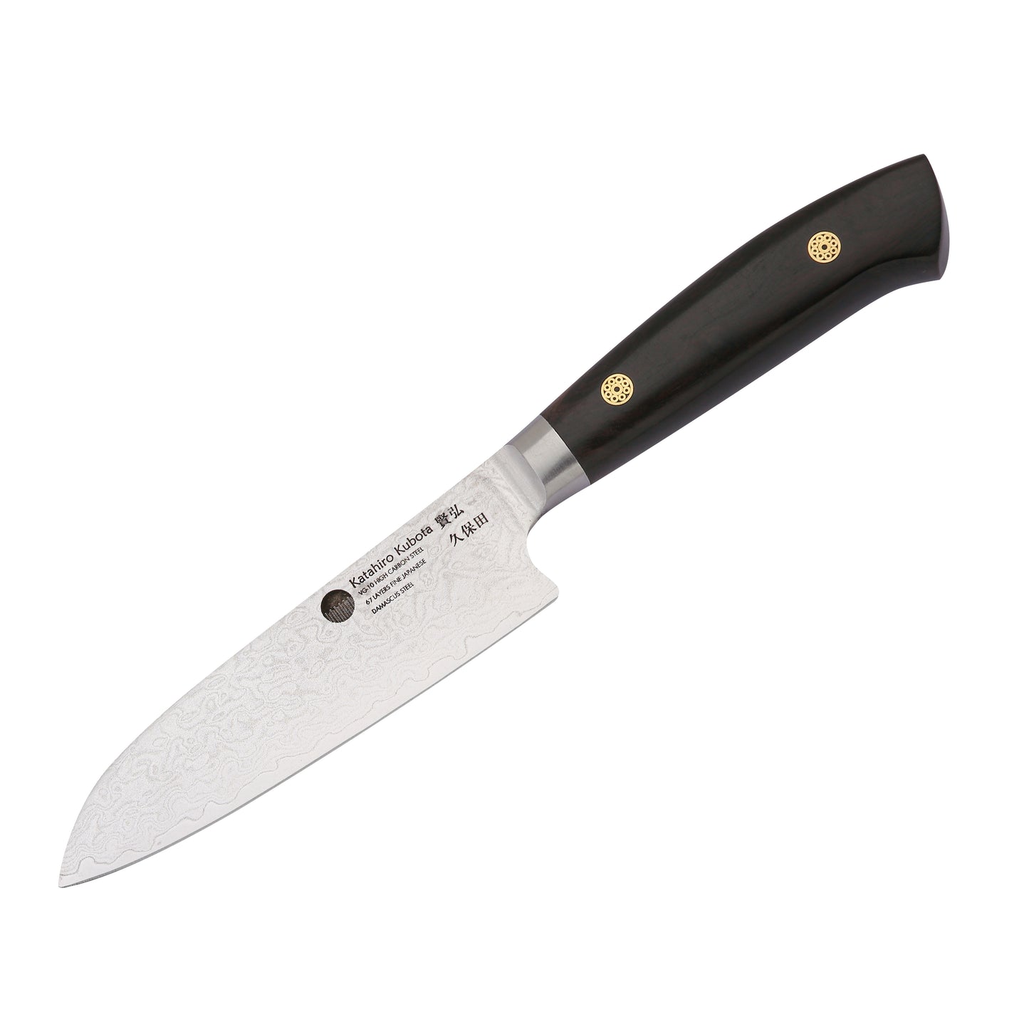 KATAHIRO KUBOTA Sense 3tlg. Santokumesser-set aus Damast und Ebenholzgriff