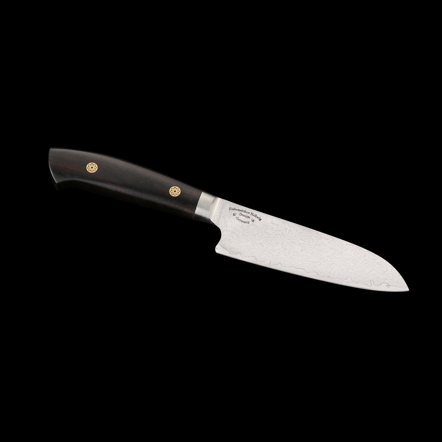 KATAHIRO KUBOTA Sense 5 inch Santokumesser aus Damast und Ebenholzgriff
