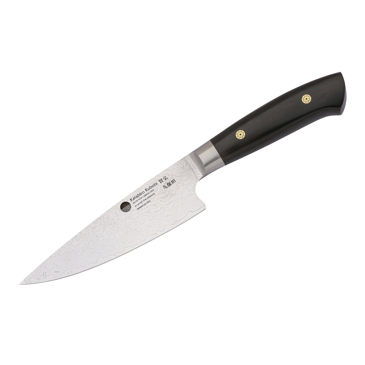 KATAHIRO KUBOTA Sense 3tlg. Koch-/Santokumesser-set aus Damast und Ebenholzgriff
