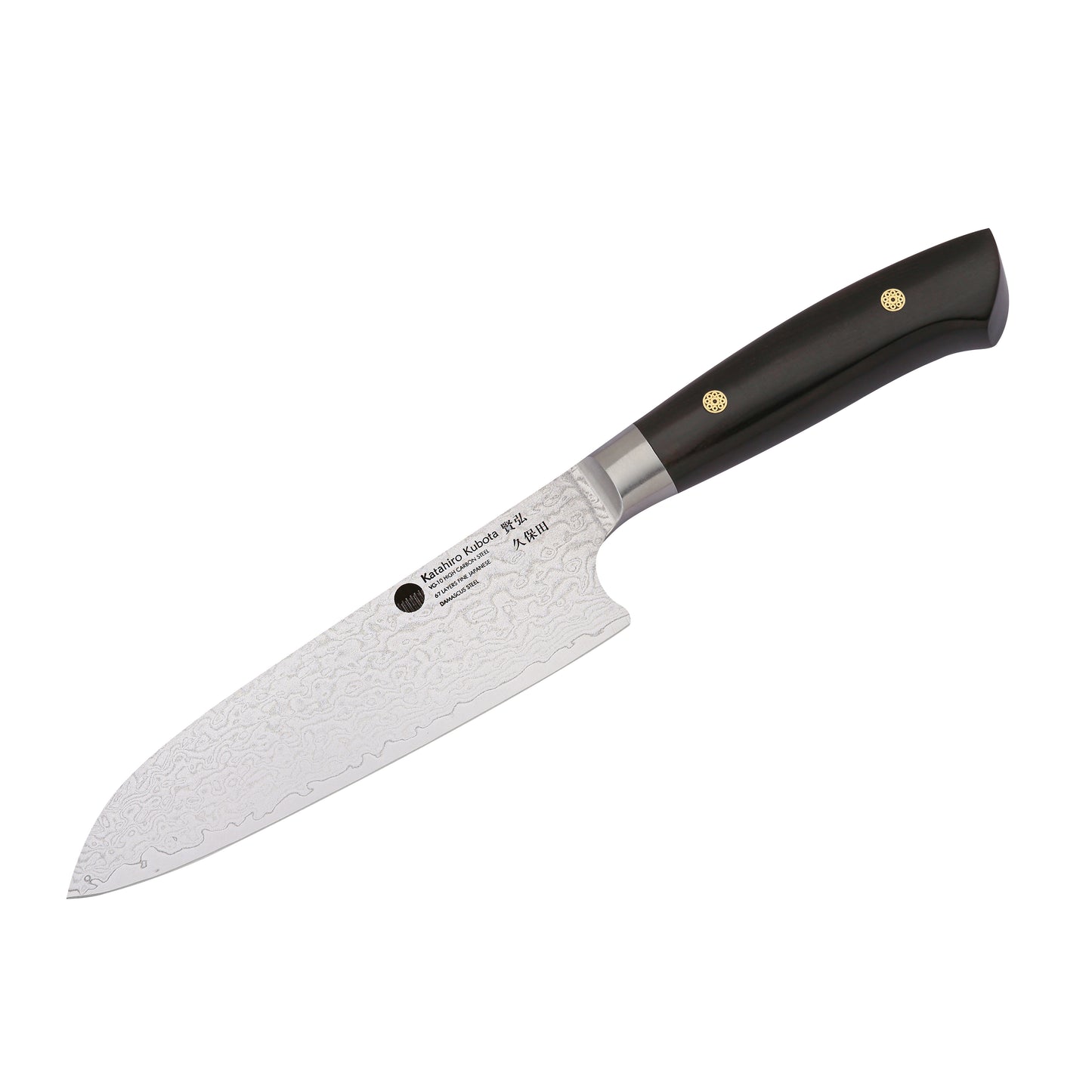 KATAHIRO KUBOTA Sense 3tlg. Santokumesser-set aus Damast und Ebenholzgriff