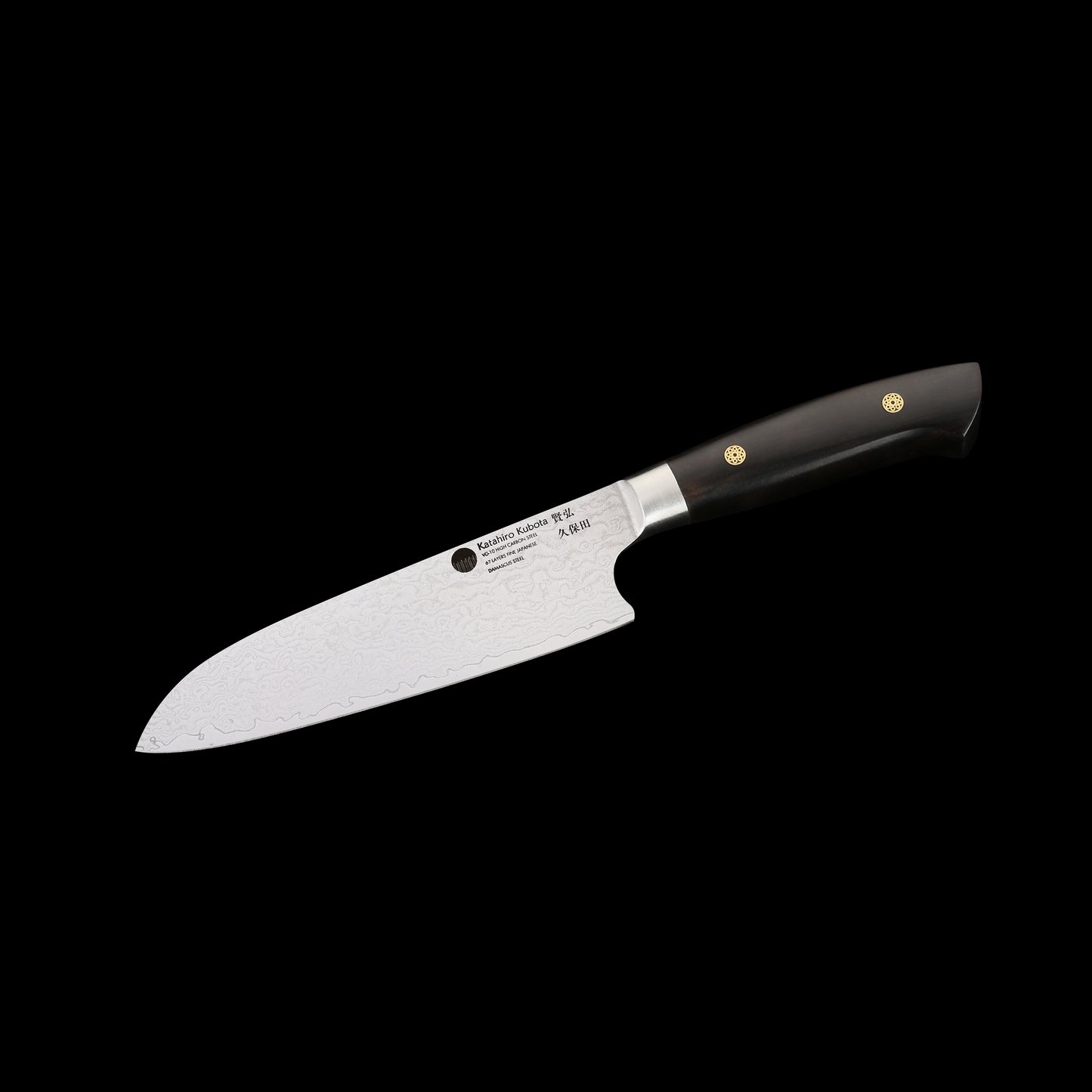 KATAHIRO KUBOTA Sense 3tlg. Santokumesser-set aus Damast und Ebenholzgriff