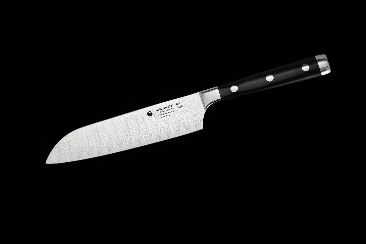 KATAHIRO ZEN Santoku Gemüsemesser aus 67 Lagen japanischem Leiterdamast - 5 inch