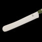 PUMA Buckelmesser mit Wellenschliff, Camping- Küchenmesser olive grünem ABS Griff