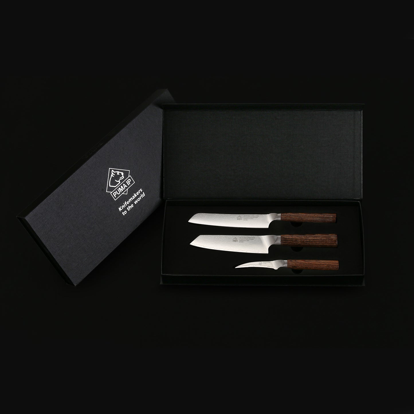 PUMA IP set of 3: small chef, santoku & curved paring knife